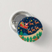 クリスマスサンタ来トナカイの町 缶バッジ (正面&裏面)