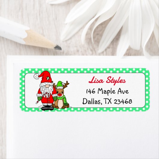 クリスマスサンタ格言とトナカイの休日 ラベル