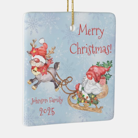 クリスマスサンタ格言とトナディアホリデイ セラミックオーナメント (右)