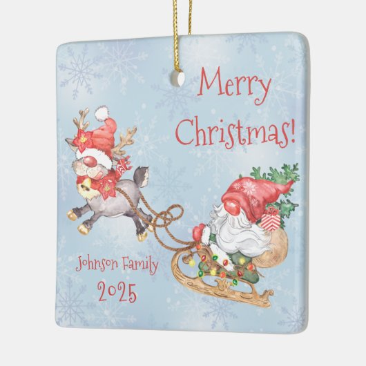 クリスマスサンタ格言とトナディアホリデイ セラミックオーナメント (左)