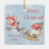 クリスマスサンタ格言とトナディアホリデイ セラミックオーナメント (裏面)