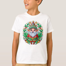 クリスマスサンタ格言と装飾リース Tシャツ