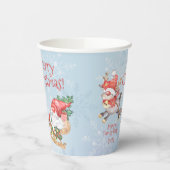 クリスマスサンタ格言ウィズトナカイパーソナライズされたア 紙コップ (左)