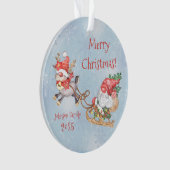 クリスマスサンタ格言ウィズトレインデアホリデーセラム オーナメント (正面)