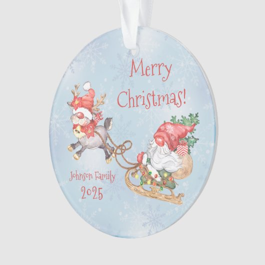 クリスマスサンタ格言ウィズトレインデアホリデーセラム オーナメント (正面)