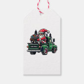 クリスマスサンタ格言オンピックアップトラック ギフトタグ (正面)