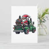クリスマスサンタ格言オンピックアップトラック 招待状 (スタンド正面)