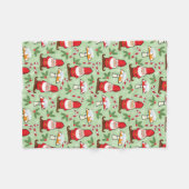 クリスマスサンタ格言デザイン フリースブランケット (正面(横))