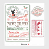 クリスマスサンタ特集品名付き シール (シート)