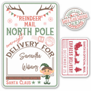 クリスマスサンタ特集品名付き シール