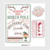 クリスマスサンタ特集品名付き シール (シート)