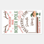 クリスマスサンタ特集品名付き 長方形シール (正面)