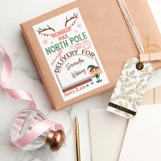 クリスマスサンタ特集品名付き 長方形シール