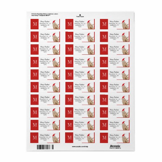 クリスマスサンタ猫のかわいいおもしろい漫画 ラベル (フルシート)