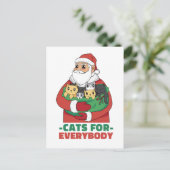 クリスマスサンタ猫 ポストカード (スタンド正面)