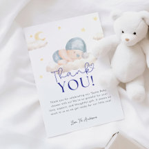 クリスマスサンタ男の赤ちゃんシャワーサンキューカード