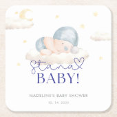 クリスマスサンタ男の赤ちゃんシャワー スクエアペーパーコースター (正面)