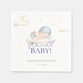 クリスマスサンタ男の赤ちゃんシャワー スタンダードカクテルナプキン (正面)