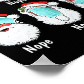 クリスマスサンタ着用マスク間違った検疫 ポスター (角)