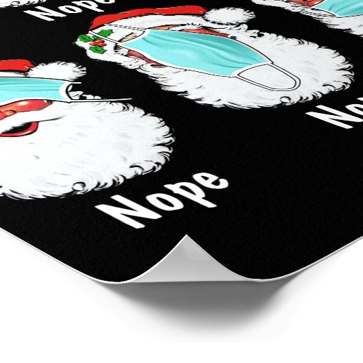 クリスマスサンタ着用マスク間違った検疫 ポスター (角)