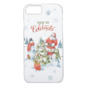クリスマスサンタ祝雪だるま水彩 Case-Mate iPhoneケース (裏面)