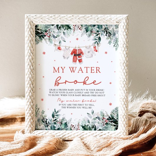 クリスマスサンタ私の水は赤ちゃんシャワーゲームを壊した ポスター