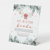 クリスマスサンタ私の水は赤ちゃんシャワーゲームを壊した 台座サイン (正面)