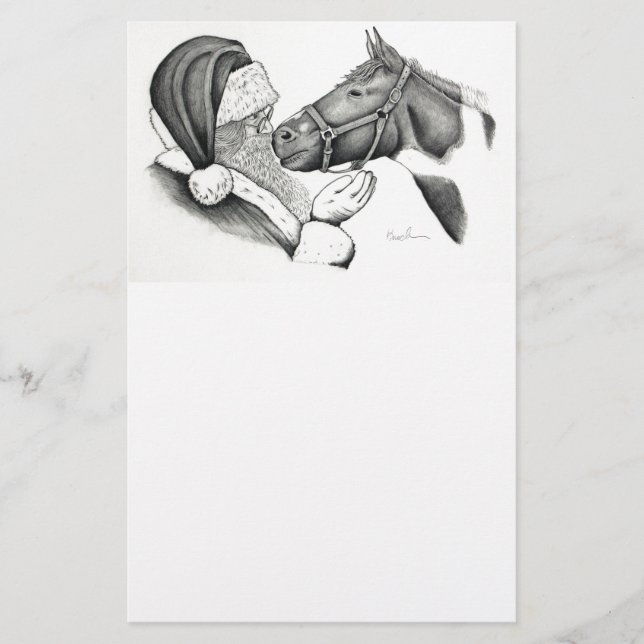 クリスマスサンタ絵を描ンと馬 (正面)