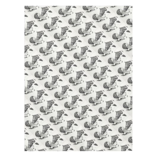 クリスマスサンタ絵を描ンと馬 テーブルクロス (正面)