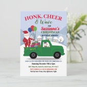 クリスマスサンタ誕生日グリーン小妖精や小人パーティーパレード 招待状 (スタンド正面)