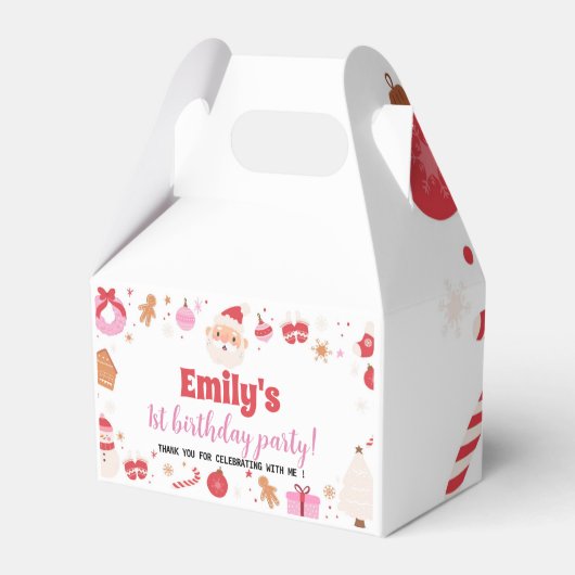 クリスマスサンタ誕生日パーティーのお願い箱 フェイバーボックス (正面サイド)