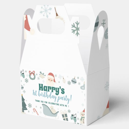 クリスマスサンタ誕生日パーティーのお願い箱 フェイバーボックス (オープン)