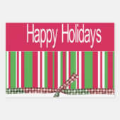 クリスマスサンタ賛美ホリデーズハッピーホリデー ラッピングペーパーシート (正面)