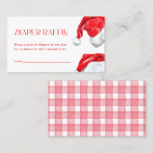 クリスマスサンタ赤ちゃんシャワーおむつラッフルカード 名刺 (正面/裏面)