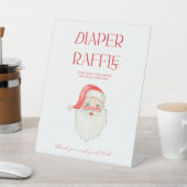 クリスマスサンタ赤ちゃんシャワーおむつラッフルサイン 台座サイン (インサイチュ)