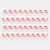 クリスマスサンタ雪だるまギフトラップフラットシートセット3 ラッピングペーパーシート (正面)