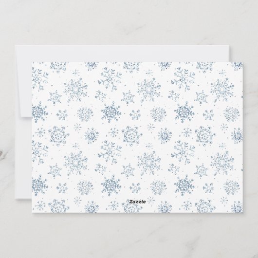 クリスマスサンタ雪だるまスノーフレーク水彩写真 シーズンカード (裏面)