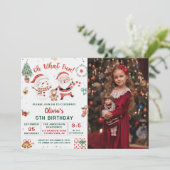 クリスマスサンタ雪だるまホリデイ5th誕生日 招待状 (スタンド正面)