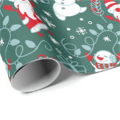 クリスマスサンタ雪だるまラッピング紙 ラッピングペーパー (ロールコーナー)