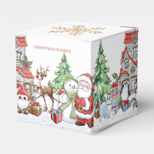 クリスマスサンタ雪だるまルドルフ猫 フェイバーボックス (正面サイド)