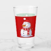 クリスマスサンタ雪だるまレッドグリーンウィンタービール タンブラーグラス (裏面)