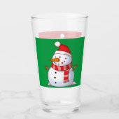 クリスマスサンタ雪だるまレッドグリーンウィンタービール タンブラーグラス (正面)