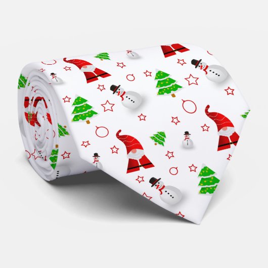 クリスマスサンタ雪だるま ネクタイ (ロール)