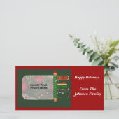 クリスマスサンタ顔ホリデーフォトカード シーズンカード (スタンド正面)