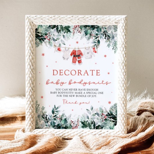 クリスマスサンタ飾ベビーベビーボディースイートゲーム ポスター