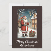 クリスマスサンタ2メリークリスマス！クリスマスカード 招待状 (正面)