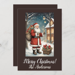 クリスマスサンタ2メリークリスマス！クリスマスカード 招待状