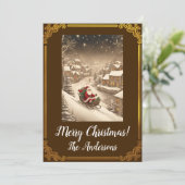 クリスマスサンタ4メリークリスマス！クリスマスカード 招待状 (スタンド正面)