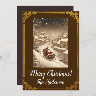 クリスマスサンタ4メリークリスマス！クリスマスカード 招待状