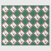 クリスマスサンタ・アメリカンのエスキモー犬HO HO HO CUTE ラッピングペーパー (フラット)